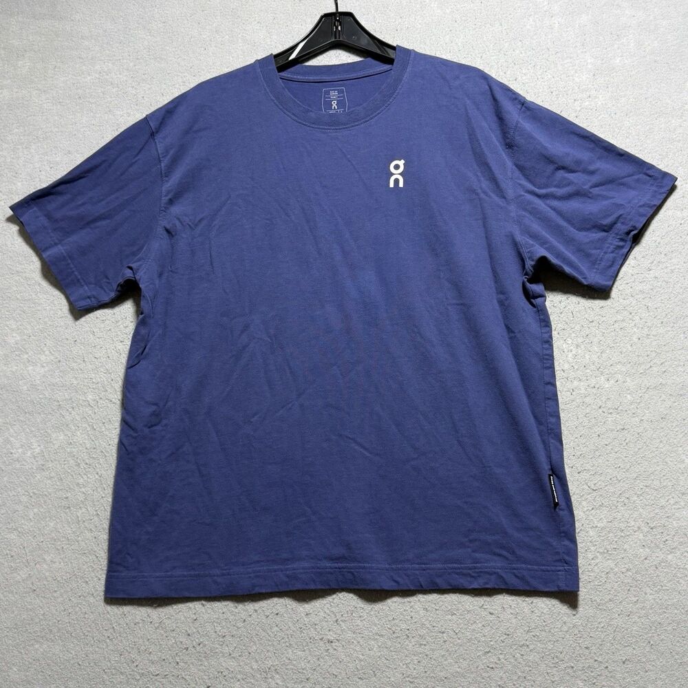 On Cloud Running Club Tee T Shirt Mens L Blue Short Sleeve Cotton Workout Gym